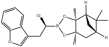 (1S)-1-chloro-2-(benzofuran-3-ylmethyl)boronic acid (+)-pinanediol ester Struktur