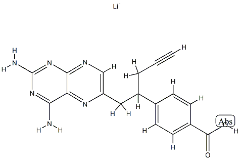 4-(1-(2,4-二氨基芴-6-基)戊-4-炔-2-基)苯甲酸锂 结构式