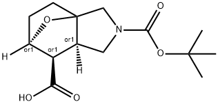 (3AS,6R,7R,7AR)-2-(叔-丁氧羰基)八氢-3A,6-环氧异吲哚-7-羧酸, 1445949-61-0, 结构式