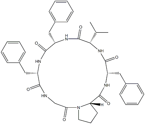 cyclo(glycyl-prolyl-phenylalanyl-valyl-phenylalanyl-phenylalanyl) Structure