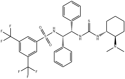 N-[(1S,2S)-2-[[[[(1S,2S)-2-(二甲基氨基)环己基]氨基]硫甲基]氨基]-1,2-二苯基乙基]-3,5-双三氟甲基苯磺酰胺,1448608-06-7,结构式