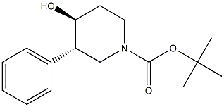 (3S,4S)-叔-丁基 4-羟基-3-苯基哌啶-1-甲酸基酯 结构式