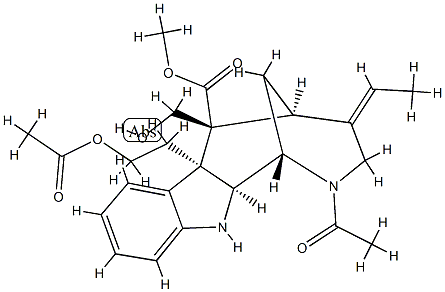 (2α)-4-Acetyl-5-acetoxy-1,2-dihydro-16-(hydroxymethyl)-4,5-secoakuammilan-17-oic acid methyl ester,14514-02-4,结构式