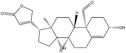 3β,14-ジヒドロキシ-19-オキソカルダ-4,20(22)-ジエノリド 化学構造式