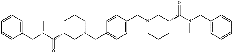 alpha,alpha'-bis(3-(N-benzyl-N-methylcarbamoyl)piperidinol)-4-xylene Struktur