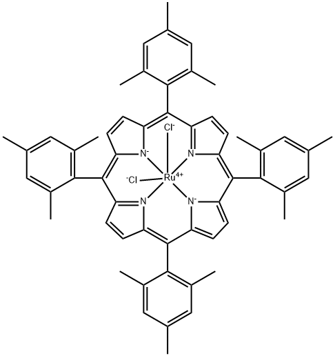 二氯[5,10,15,20-四(2,4,6-三甲基苯基)-21H,23H-卟吩]钌(IV) 结构式