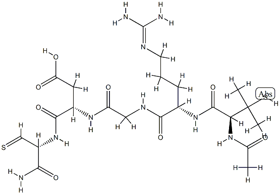 Cyclo(acetylpenicillamyl-arginyl-glycyl-aspartyl-cysteinamide) 结构式