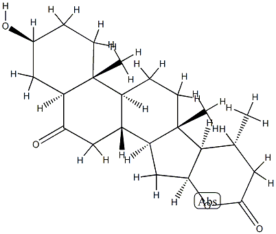 3β,16β-Dihydroxy-6-oxo-24-nor-5α-cholan-23-oic acid δ-lactone 结构式