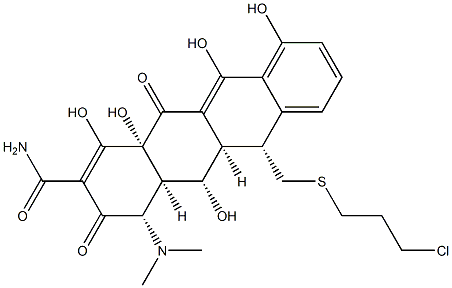 13-((3-chloropropyl)thio)-5-hydroxy-6-deoxytetracycline 结构式