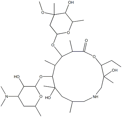 10-aza-10-demethyl-9-deoxo-11-deoxyerythromycin A 结构式