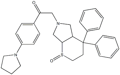 2-(2-oxo-5,5-diphenyl-2$l^{4}-thia-8-azabicyclo[4.3.0]non-8-yl)-1-(4-p yrrolidin-1-ylphenyl)ethanone Structure