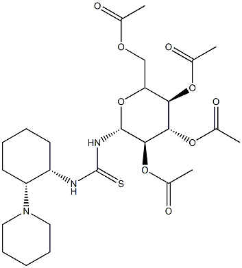 N-[(1S,2S)-2-(1-哌啶氨基)环己基]-N'-(2,3,4,6-四-O-乙酰基-Β-D-吡喃葡萄糖基)硫脲,1471290-69-3,结构式
