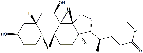 3α,7α-Dihydroxy-5α-cholan-24-oic acid methyl ester 结构式