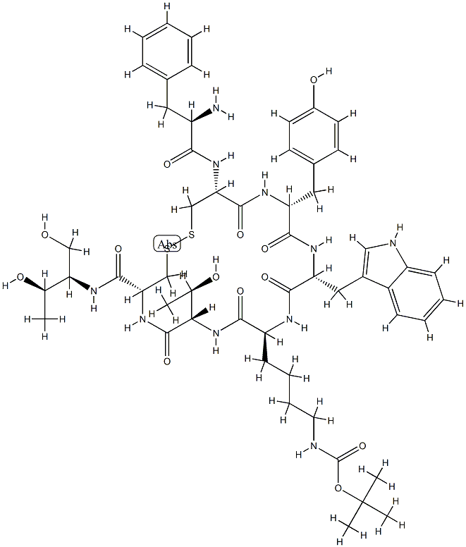 [TYR3,LYS5(BOC)]OCTREOTIDE ACETATE,147790-89-4,结构式