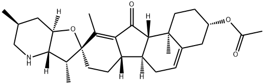 3β-(アセチルオキシ)-17,23β-エポキシベラトラマン-11-オン 化学構造式