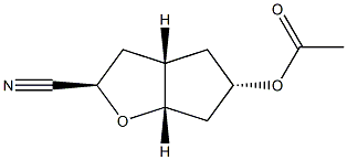 2H-Cyclopenta[b]furan-2-carbonitrile,5-(acetyloxy)hexahydro-,[2R-(2-alpha-,3a-alpha-,5-bta-,6a-alpha-)]-(9CI) 化学構造式