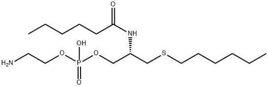 1-(hexylthio) -2-(hexanoylamino)-1,2-dideoxy-sn-glycero-3-phosphoethanolamine 结构式