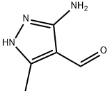 1H-Pyrazole-4-carboxaldehyde,3-amino-5-methyl-(9CI) 化学構造式