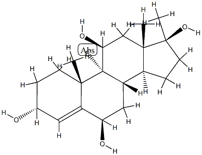 9α-Fluoro-17α-methyl-4-androsten-3α, 6β,11β,17β-tetra-ol 结构式