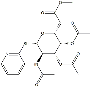 2-pyridyl 2-acetamido-3,4,6-tri-O-acetyl-2-deoxy-1-thioglucopyranoside 化学構造式