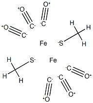 hexacarbonylbis[mu-(methanethiolato)]diiron 化学構造式