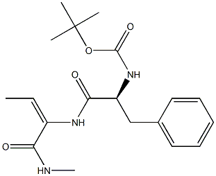 N-butyloxycarbonyl-phenylalanyl--dehydroaminobutyryl-NH-CH3 化学構造式
