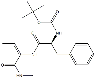 N-butyloxycarbonyl-phenylalanyl--dehydroaminobutyryl-NH-CH3 结构式