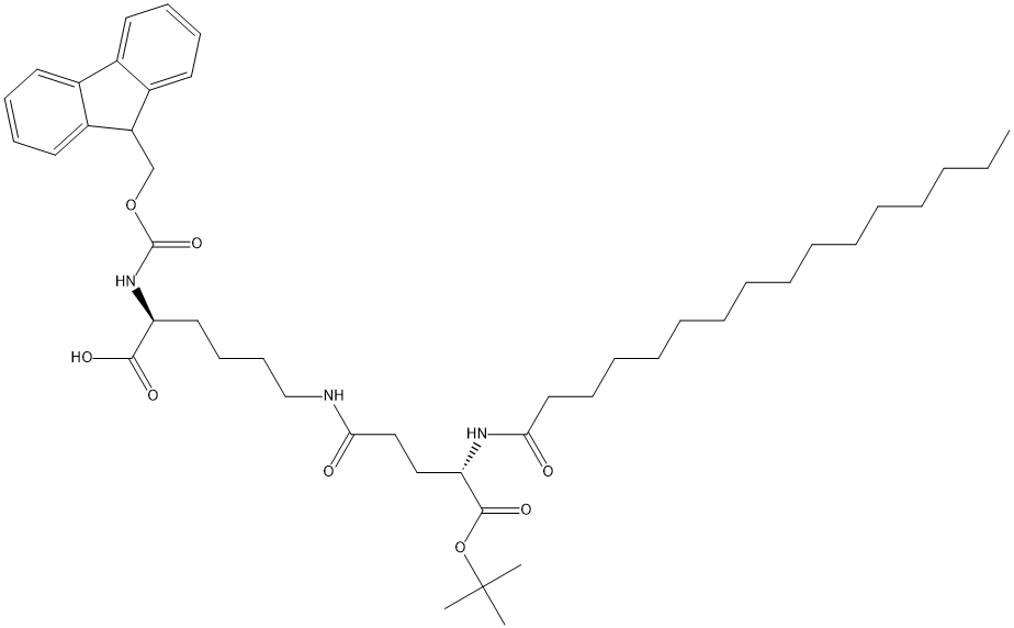 Fmoc-Lys(Pal-Glu-OtBu)-OH Structure