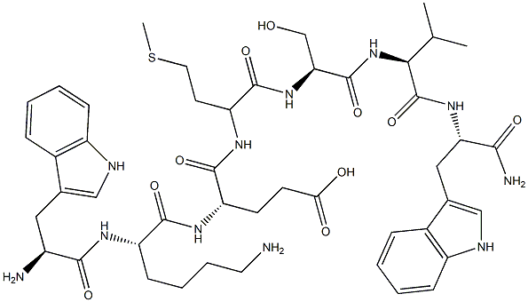 H-tryptophyl-lysyl-glutamyl-methionyl-seryl-valyl-tryptophylamide Struktur