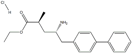 [1,1'-Biphenyl]-4-pentanoic acid, γ-amino-α-methyl-, ethyl ester, (Hydrochloride)(1:1), (αS,γS)- 化学構造式