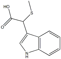 1H-Indole-3-aceticacid,-alpha--(methylthio)-(9CI) 化学構造式