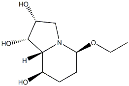 1,2,8-Indolizinetriol,5-ethoxyoctahydro-,[1S-(1alpha,2alpha,5bta,8bta,8abta)]-(9CI) Structure