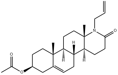 17a-Allyl-3beta-acetoxy-17a-aza-D-homoandrost-5-ene-17-one Structure