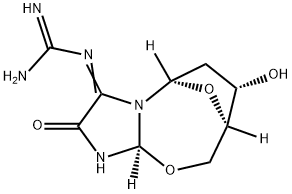 2,5'-anhydro-1-(2'-deoxy-beta-erythro-pentofuranosyl)-5-guanidinylidene-2-hydroxy-4-oxoimidazolidine Structure