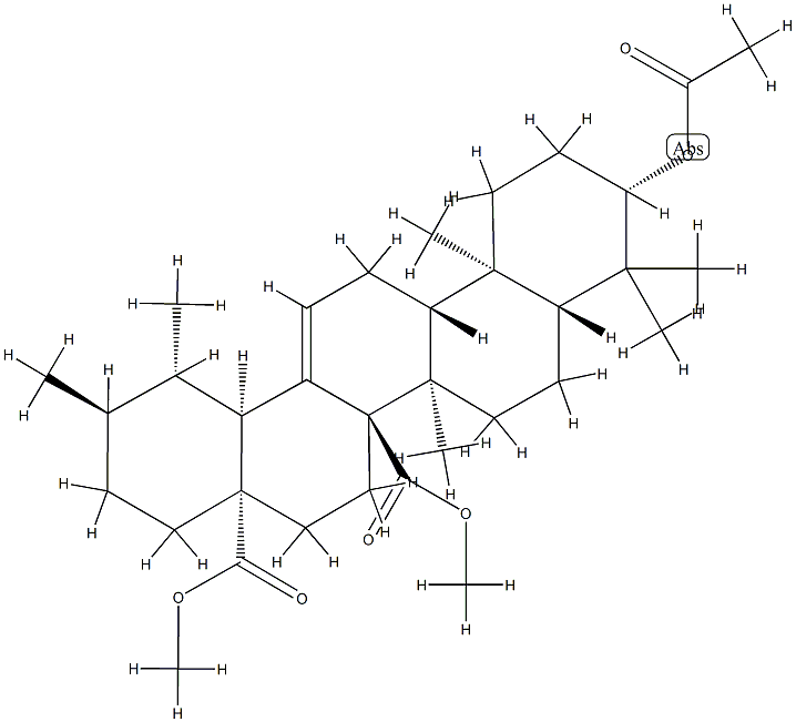 3β-Acetyloxyurs-12-ene-27,28-dioic acid dimethyl ester 结构式