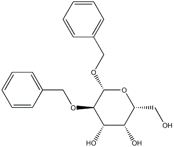 ベンジル2-O-ベンジル-β-D-ガラクトピラノシド 化学構造式