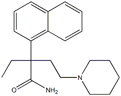 α-エチル-α-(2-ピペリジノエチル)-1-ナフタレンアセトアミド 化学構造式