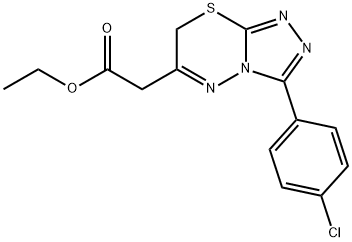 3-(4-クロロフェニル)-7H-1,2,4-トリアゾロ[3,4-b][1,3,4]チアジアジン-6-酢酸エチル 化学構造式