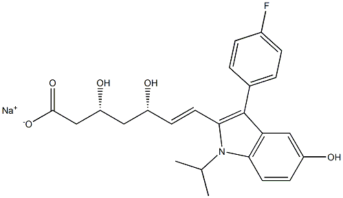 [R*,S*-(E)]-(±)-7-[3-(4-Fluorophenyl)-5-hydroxy-1-(1-Methylethyl)-1H-indol-2-yl]-3,5-dihydroxy-6-heptenoic Acid MonosodiuM Salt,150767-71-8,结构式