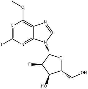 9-(2-deoxy-2-fluororibofuranosyl)-2-iodo-6-methoxypurine 化学構造式