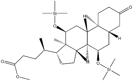 3-Oxo-7α,12α-bis(trimethylsilyloxy)-5α-cholan-24-oic acid methyl ester,15093-98-8,结构式