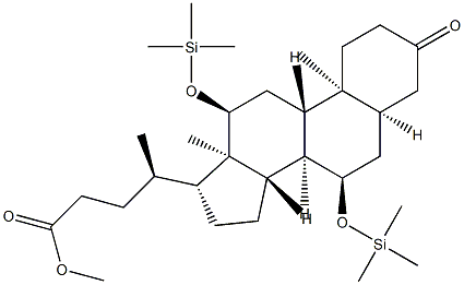 3-Oxo-7α,12α-bis(trimethylsilyloxy)-5β-cholan-24-oic acid methyl ester Struktur