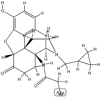 14-(bromoacetamido)-7,8-dihydro-N-(cyclopropylmethy)normorphinone 化学構造式
