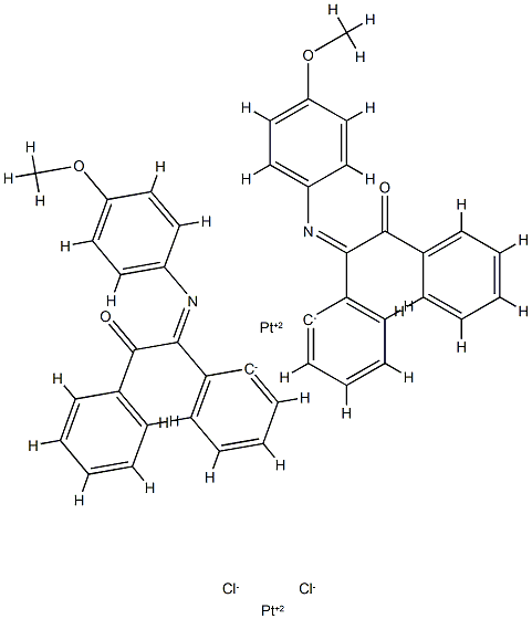 bis(N-(4-methoxyphenyl)-alpha-benzoylbenzylideneamine)di-mu-chlorodiplatinum(II) 结构式