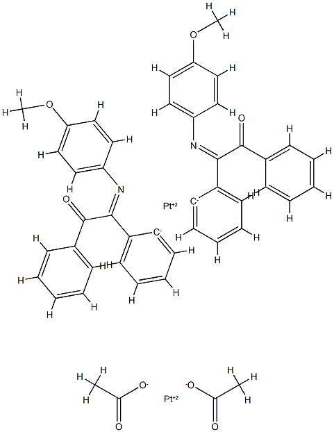 bis(mu-(acetato-O:O'))bis(N-(4-methoxyphenyl)-alpha-benzoylbenzylideneamine)diplatinum(II) Structure