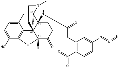 6-(5-azido-2-nitrophenacetamido)-14-hydroxy-7,8-dihydromorphinone Structure