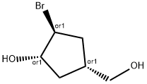 Cyclopentanemethanol, 3-bromo-4-hydroxy-, (1-alpha-,3-ba-,4-alpha-)- (9CI) Structure