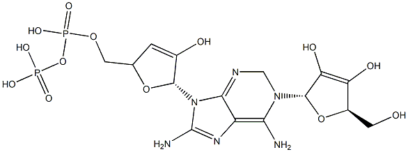 8-aminoadenosine cyclic 3',5'-(hydrogen phosphate) 5'-ribofuranosyl ester Structure