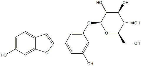 moracin M-3'-O-glucopyranoside 结构式