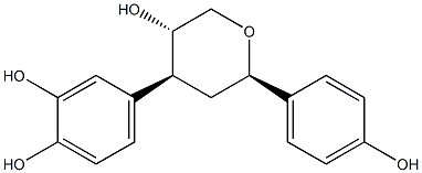 4-[(2R)-3,4,5,6-Tetrahydro-5α-hydroxy-2-(4-hydroxyphenyl)-2H-pyran-4β-yl]-1,2-benzenediol 结构式
